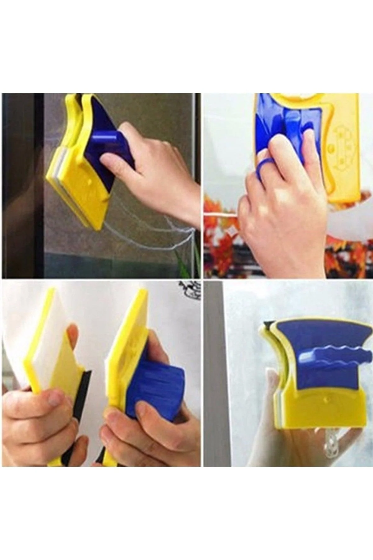 Magnetic double-sided windshield wiper for single windows