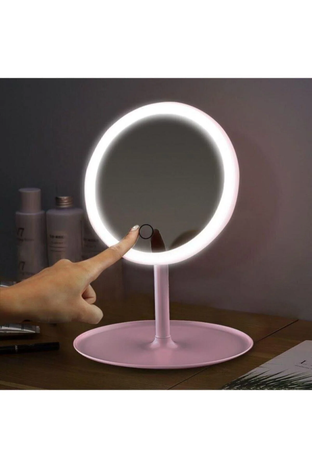 Round LED Makeup Mirror with Touch Light