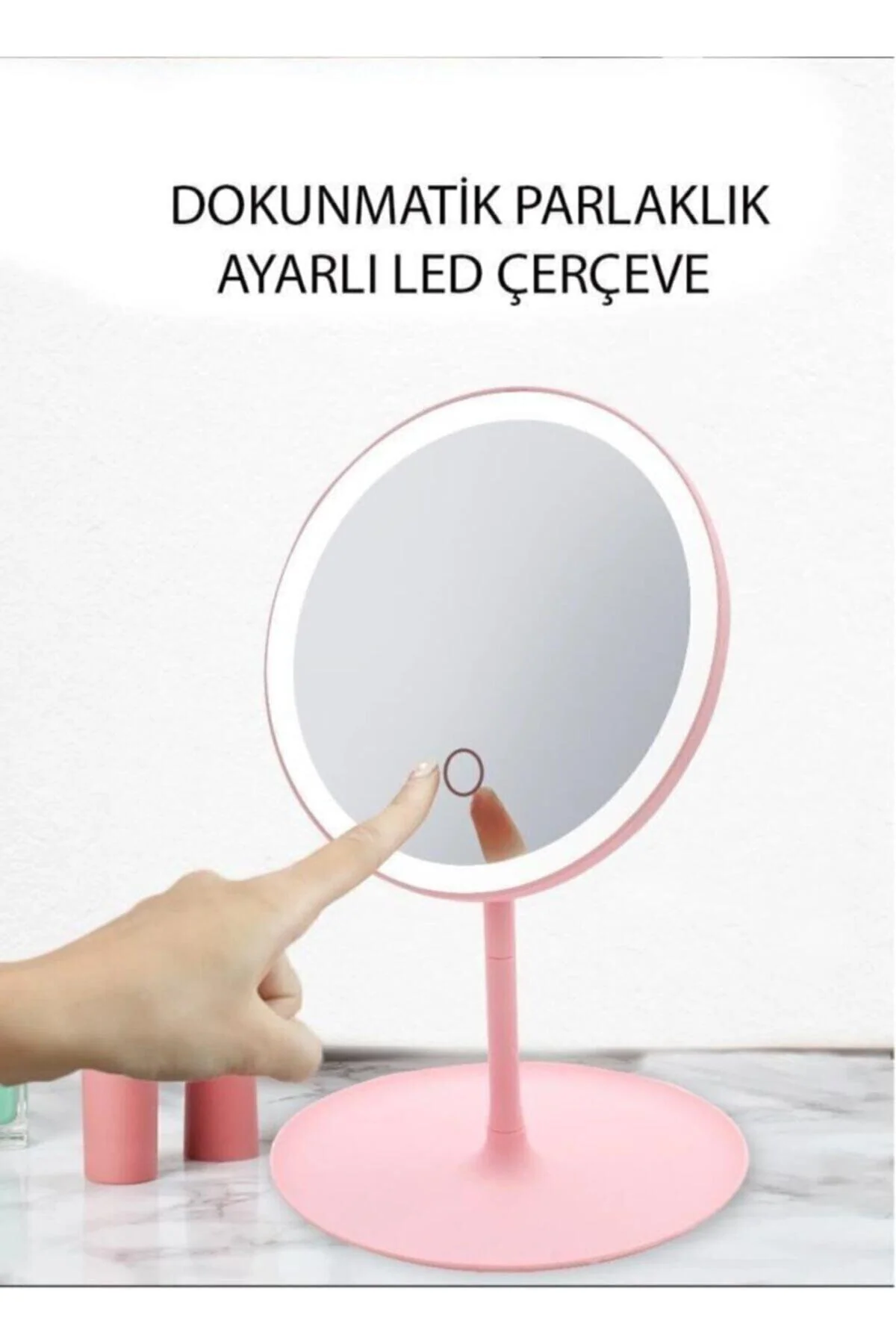 Round LED Makeup Mirror with Touch Light