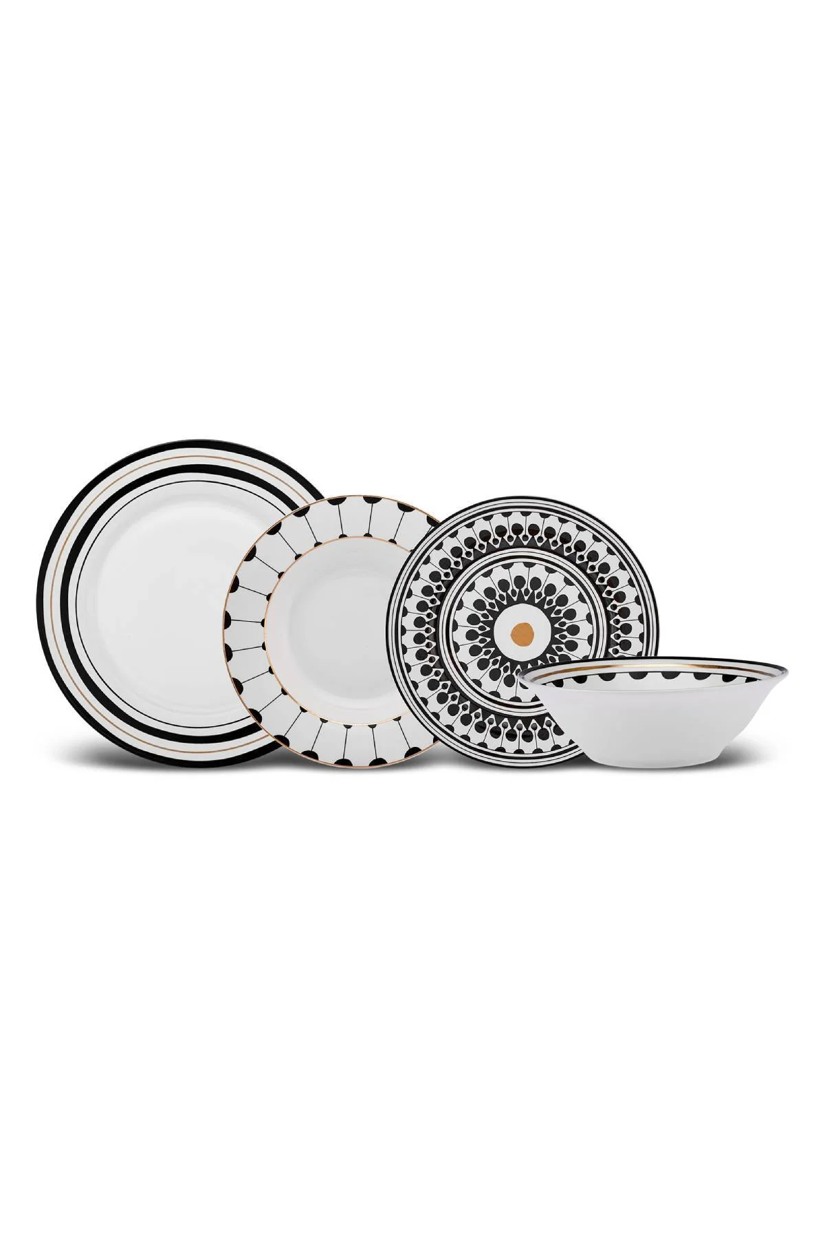 24-Piece Bone China Dinnerware Set for 6, Cream White