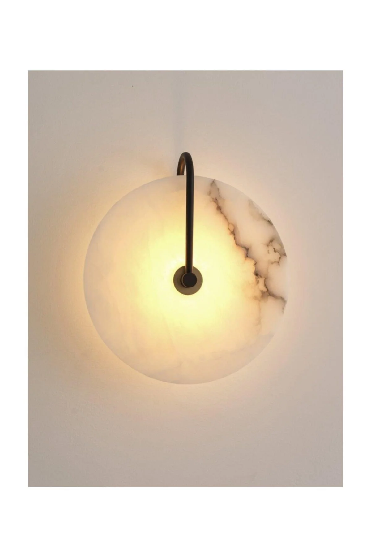 Brass Marble Wall Sconce with G9 Bulb Socket, 30 cm Square Design