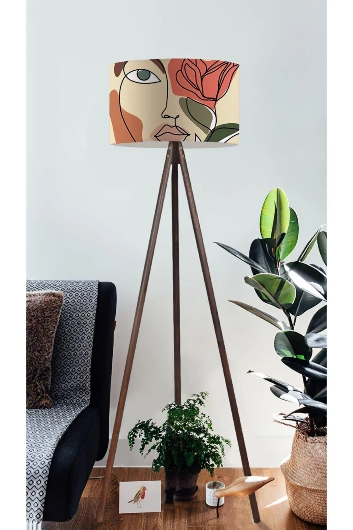 Decorative floor lamp with PVC feet, 135 cm height