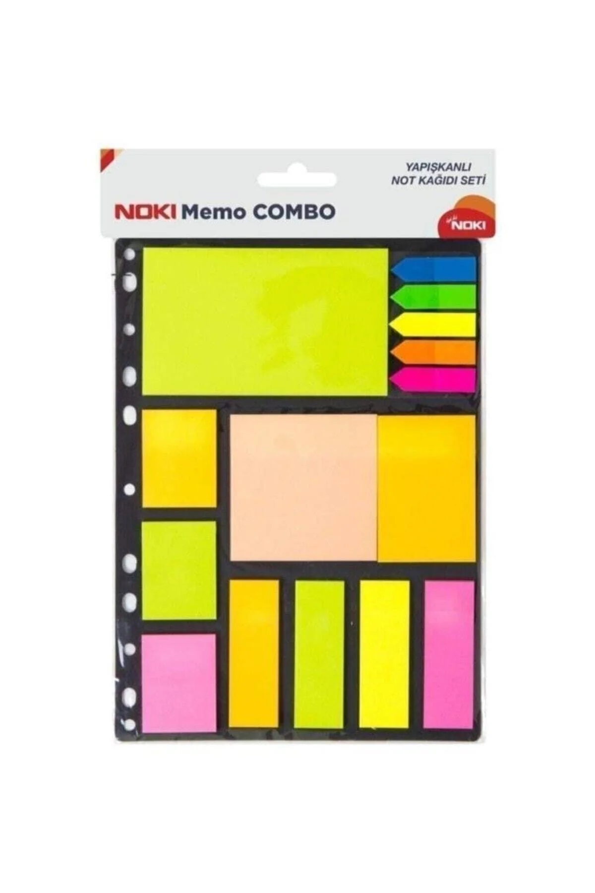 Memo Combo Sticky Note Set with 8 Sizes and Neon Colors