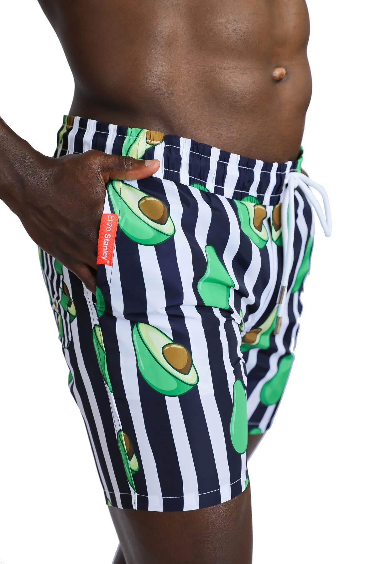 Men's Quick-Dry Patterned Swim Shorts with Mesh Lining