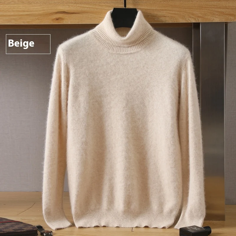 Men's Cozy High-Collar Solid Pullover Sweater
