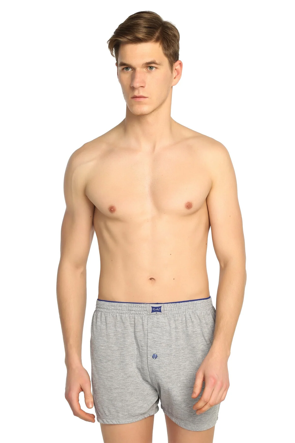 6 pack men's gray cotton blend boxer shorts