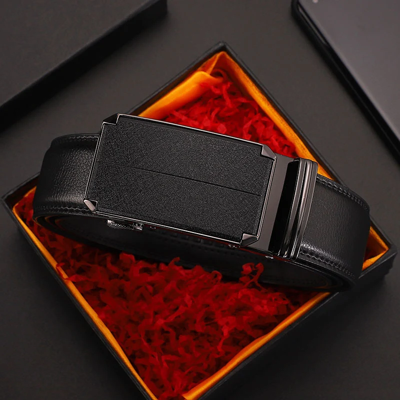 Men's Leather Automatic Buckle Belt