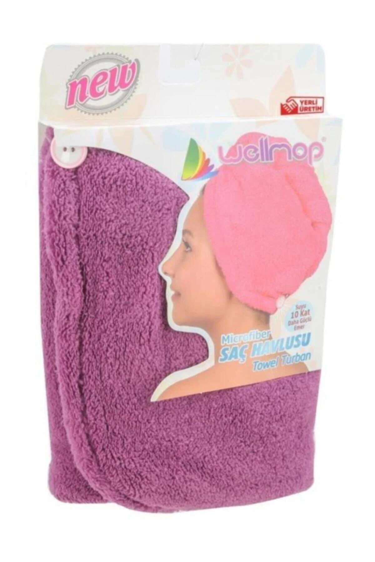 Microfiber Hair Towel with Button for Shower and Hair Care Use