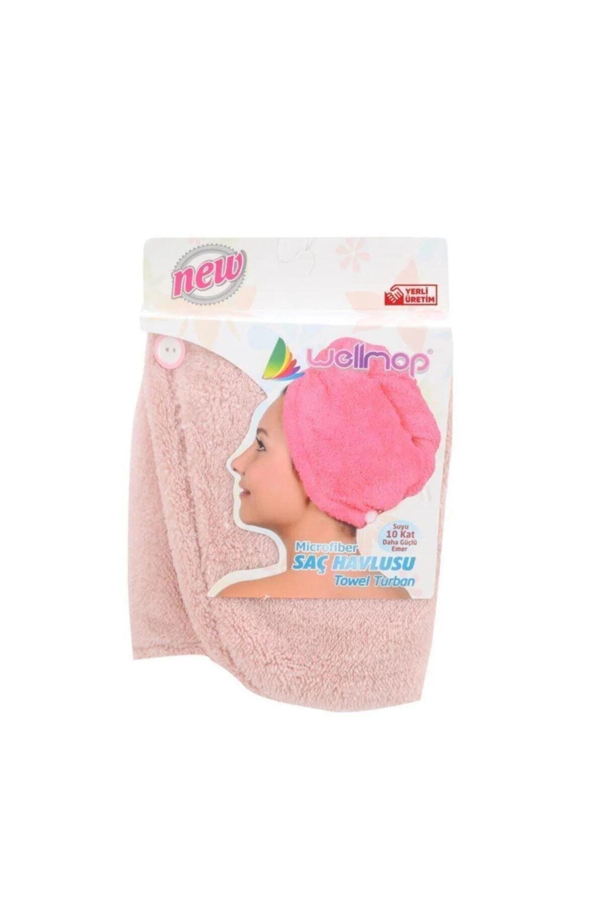 Microfiber Hair Towel with Button for Fast Drying and Hair Protection