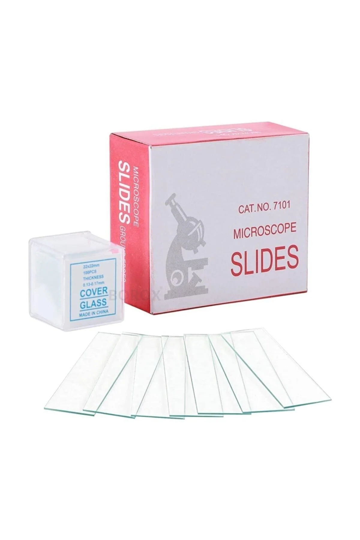 Microscope slide and coverslip set with 50 slides and 100 coverslips