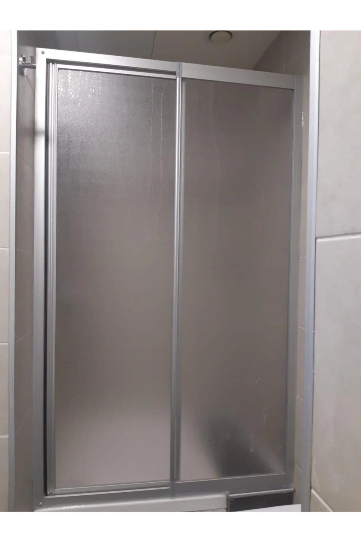 Mica glass bathroom storage cabinet 110-140cm height, gray finish
