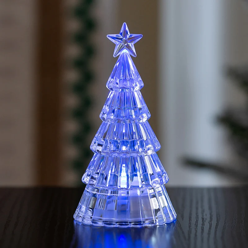 Mini Crystal Christmas Tree Desktop Ornament Lights