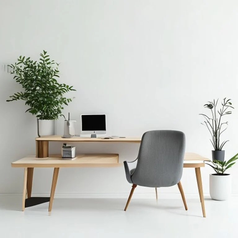 Minimalist home office setup with durable design