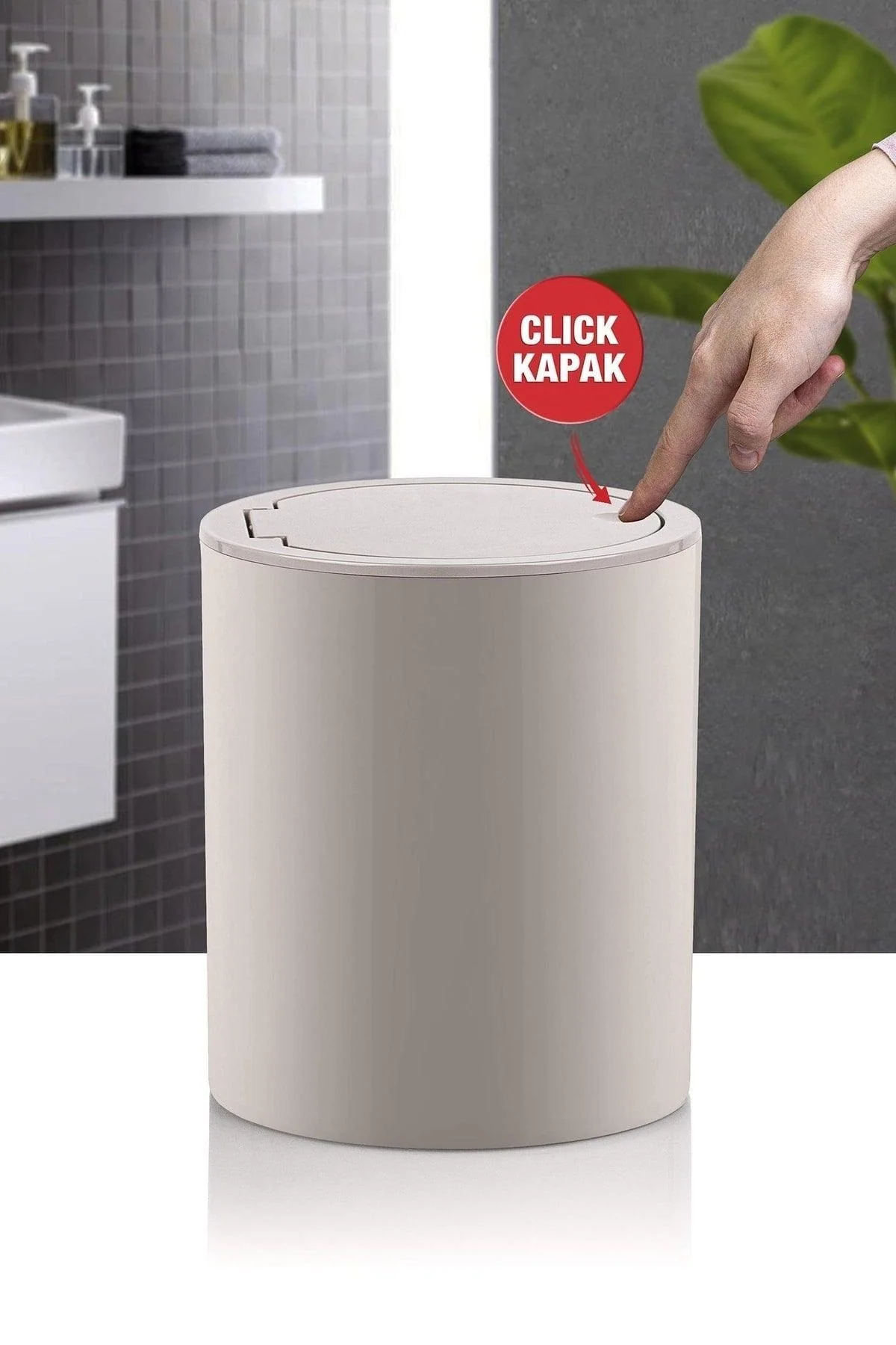 Round Dustbin with Click-Lid and Odor Control