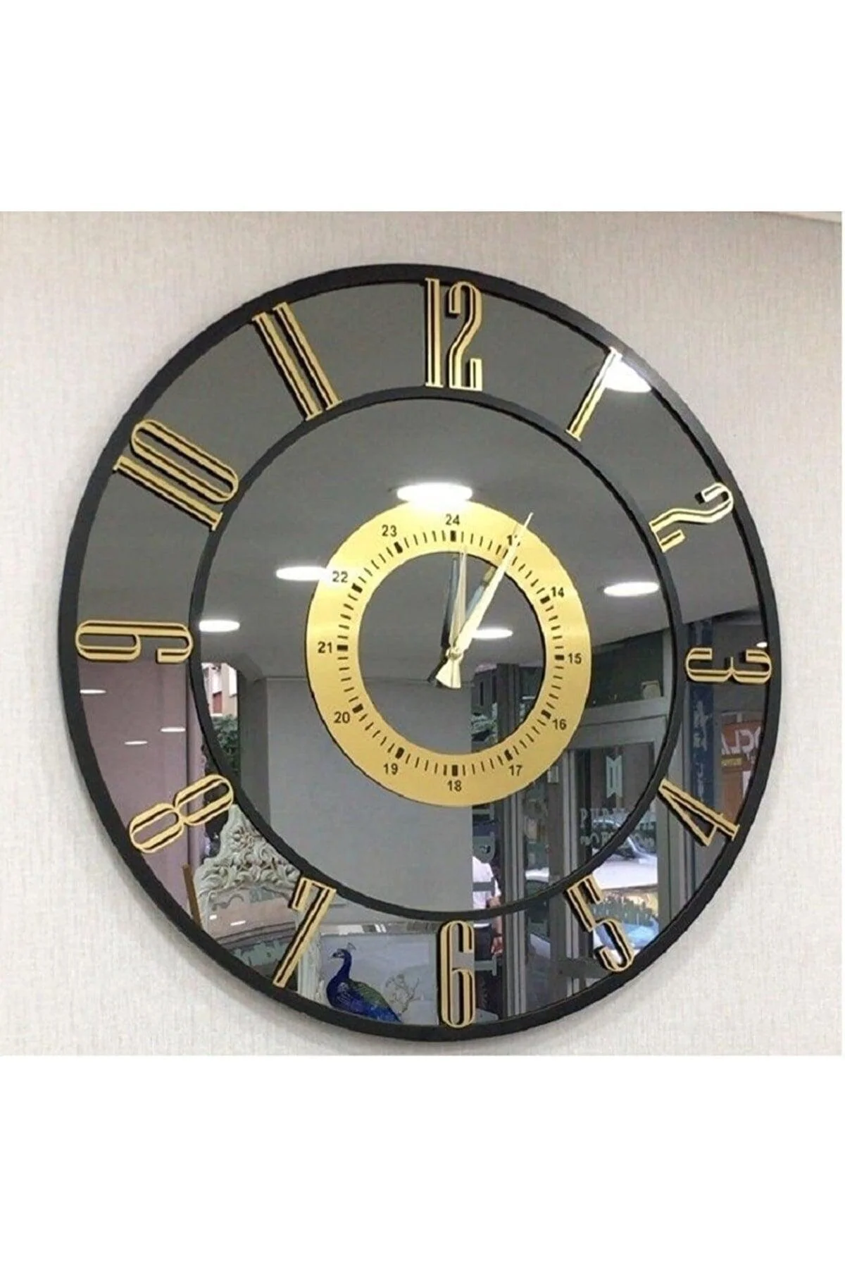 40 cm Mirrored Wall Clock with Quiet Tick