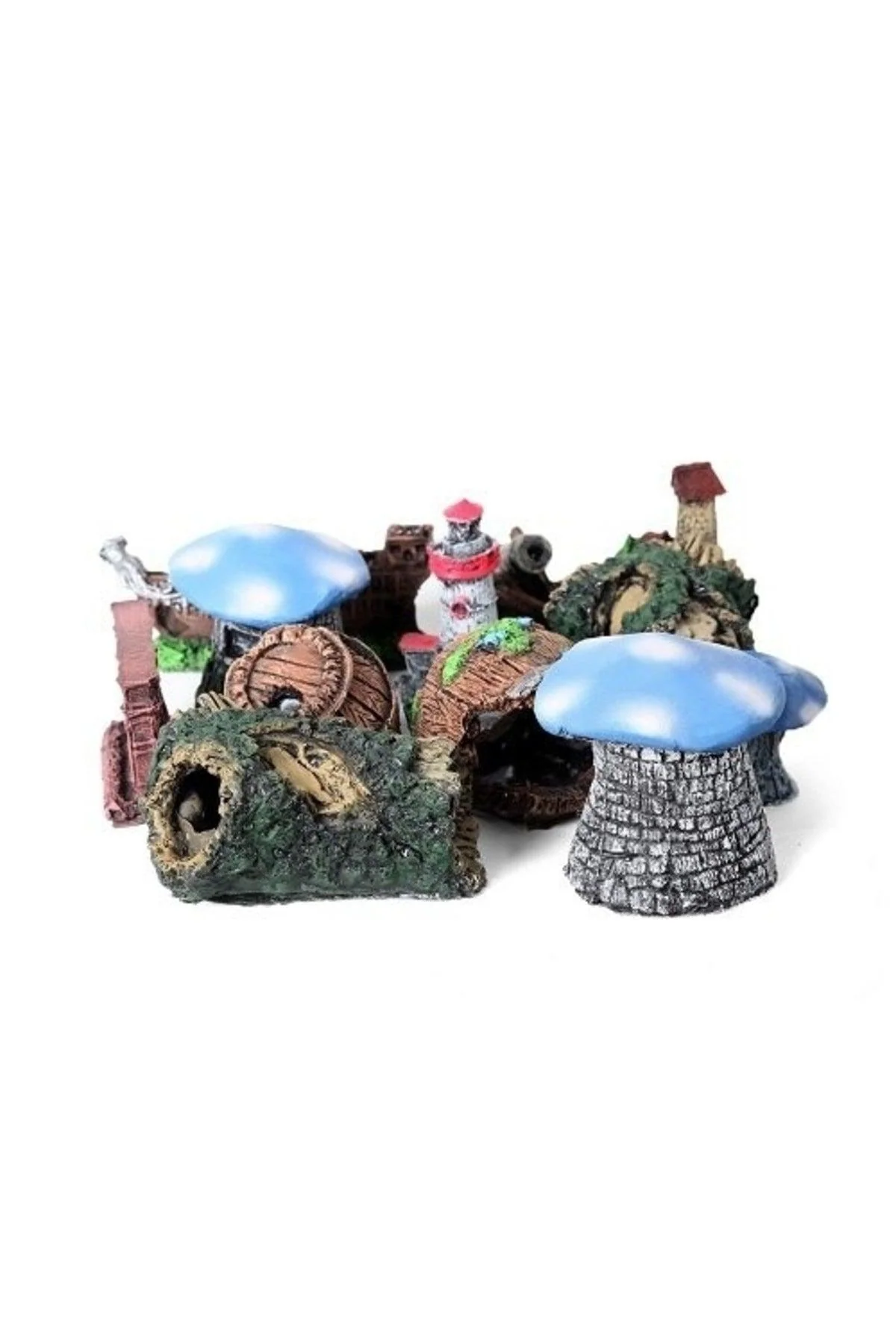 Mixed aquarium decorative ornaments set