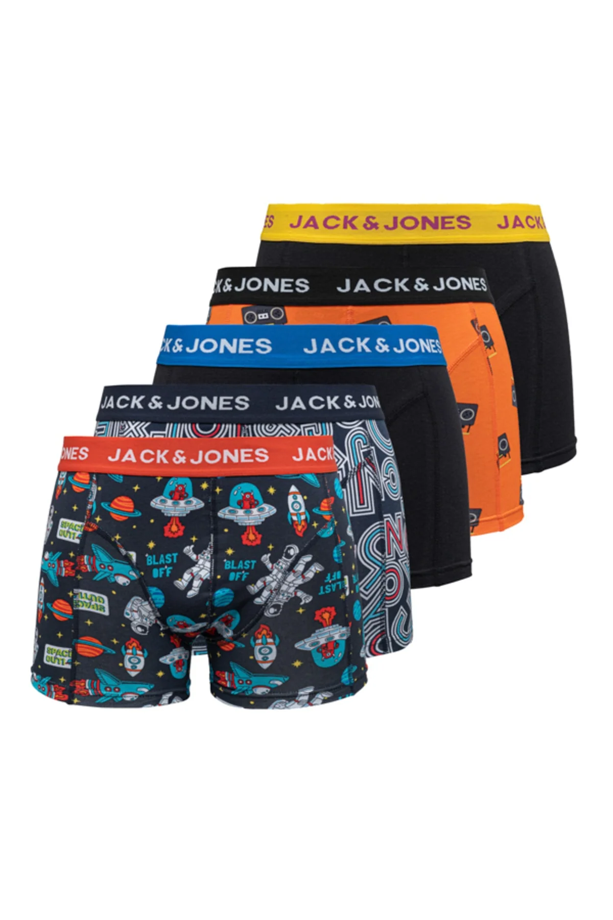 Men's 5-Pack Mixed Cotton Boxer Briefs with Elastic Waistband