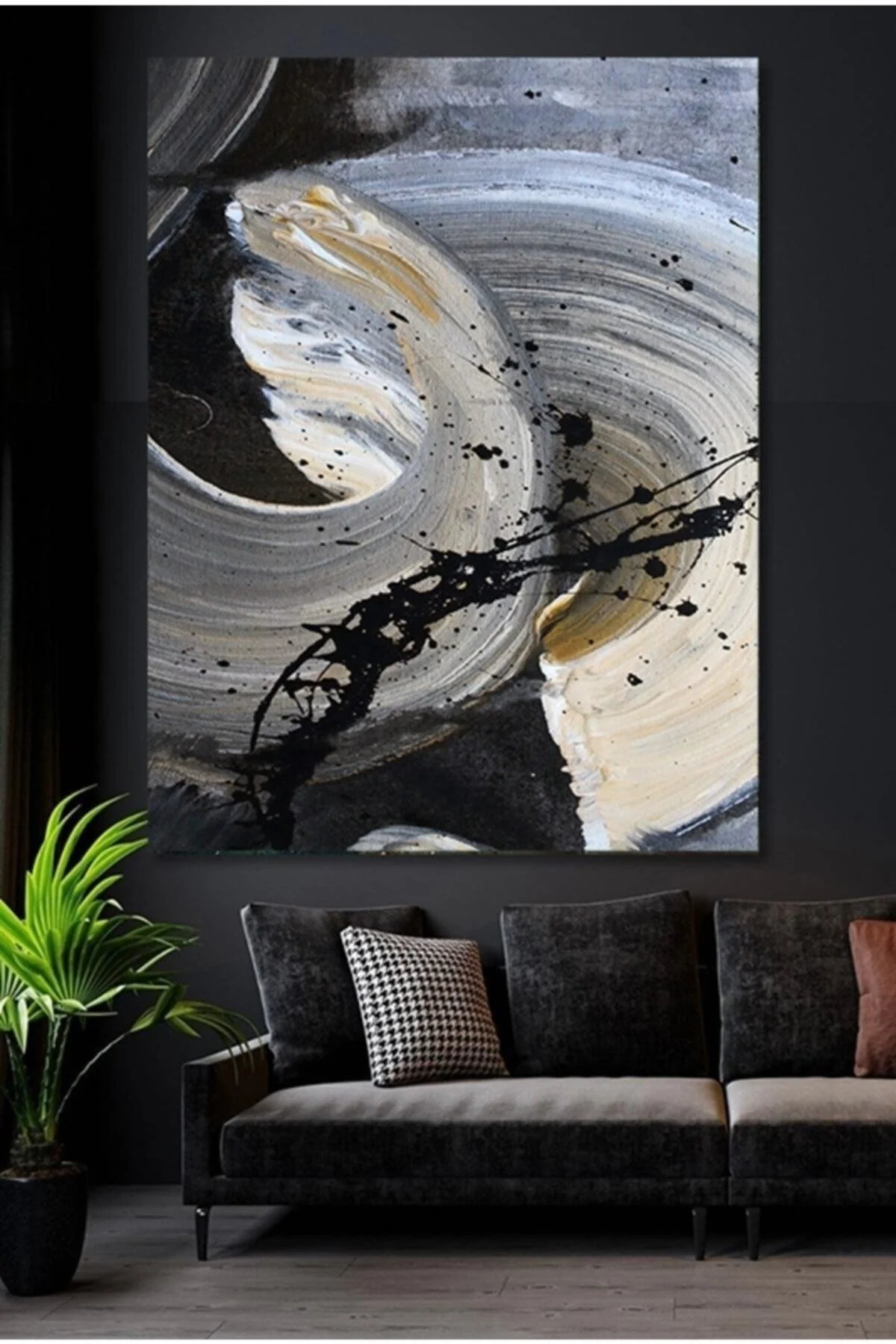 Modern abstract canvas wall art with protective finish