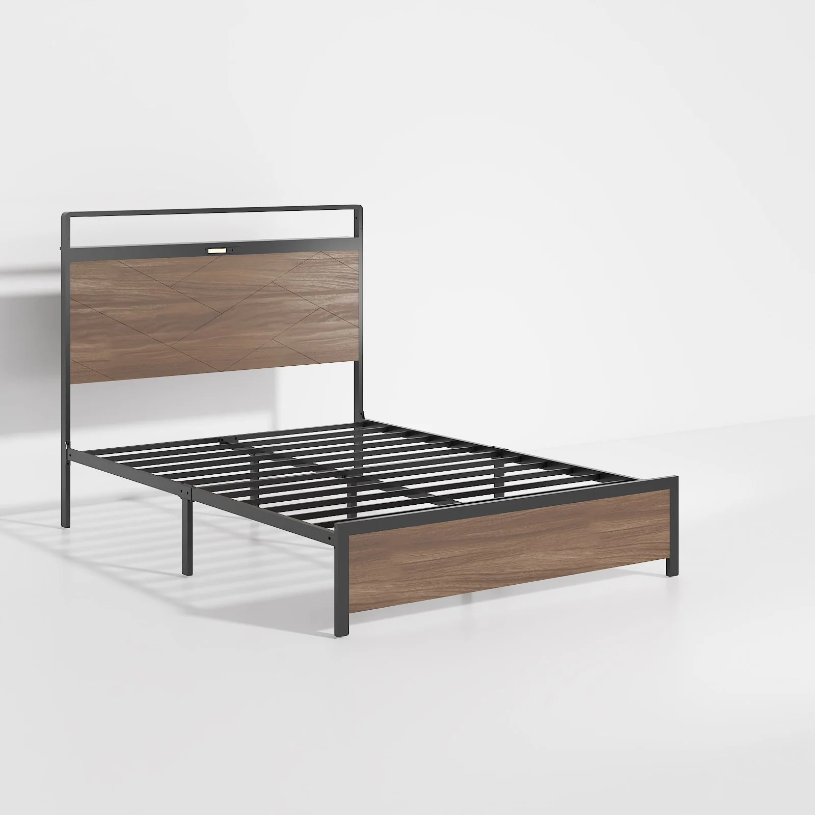 Modern Bed Frame w/ LED & Storage