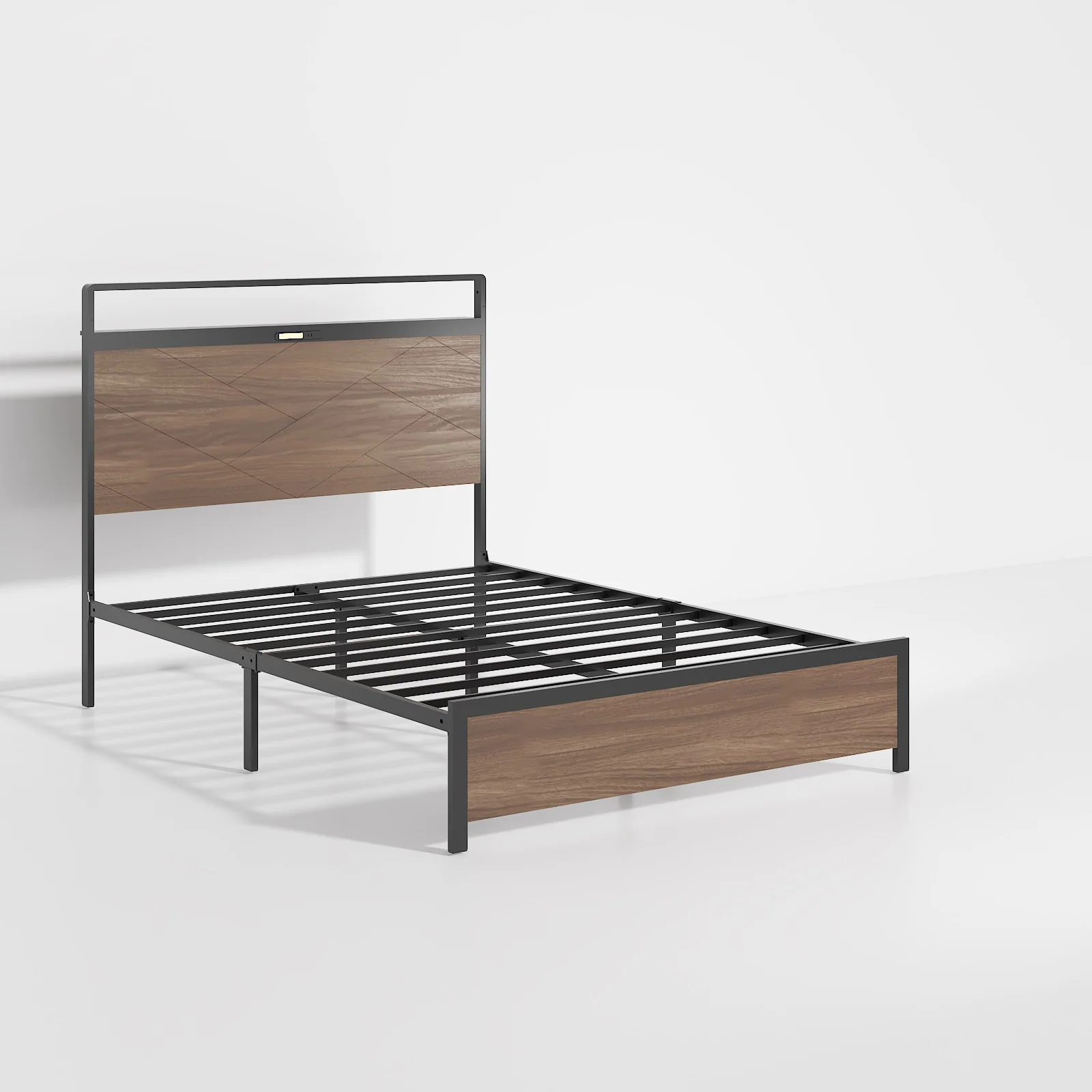 Modern Bed Frame w/ LED & Storage