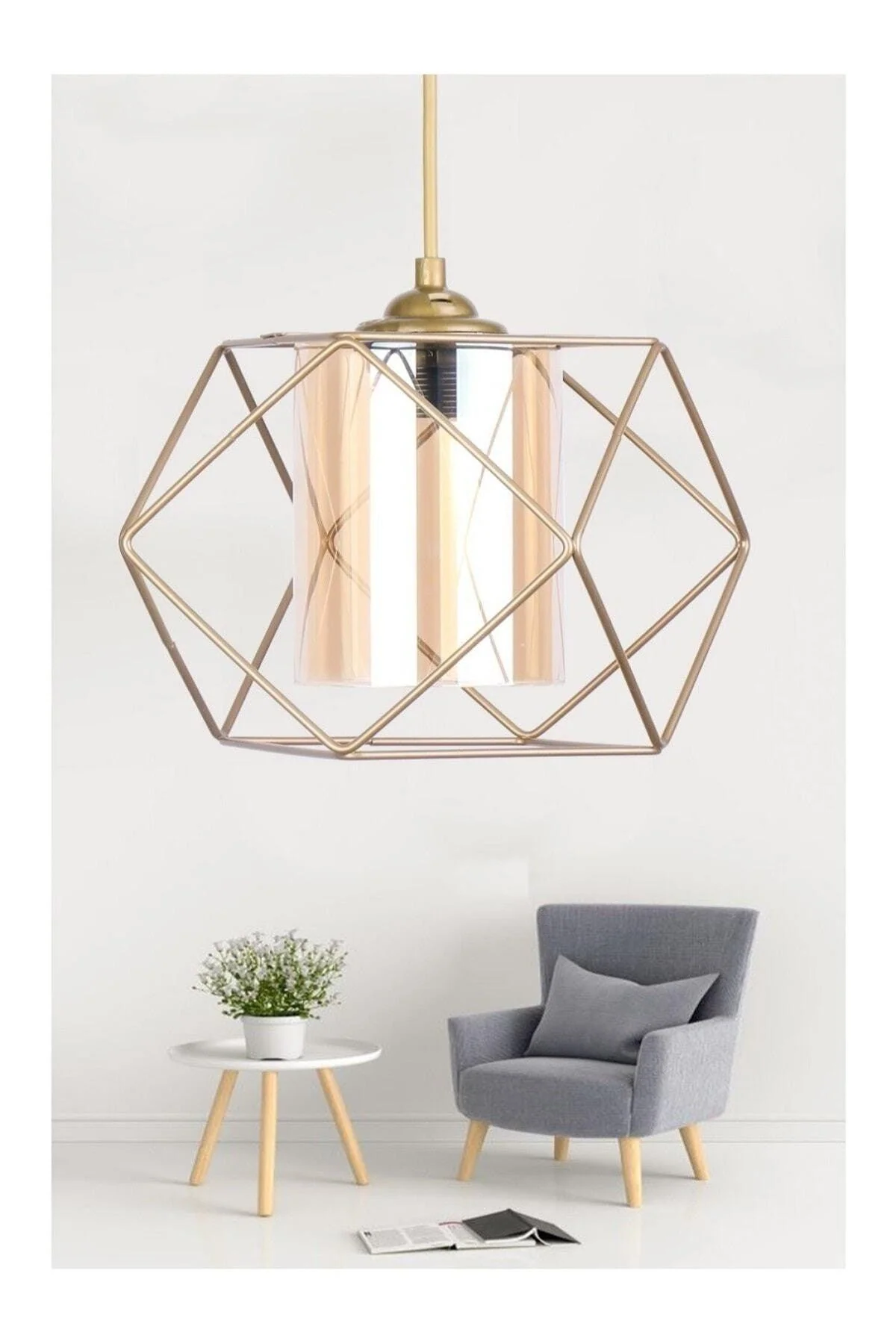 Modern Square Tumbled Chandelier - E27 Socket, Decorative Pendant Light