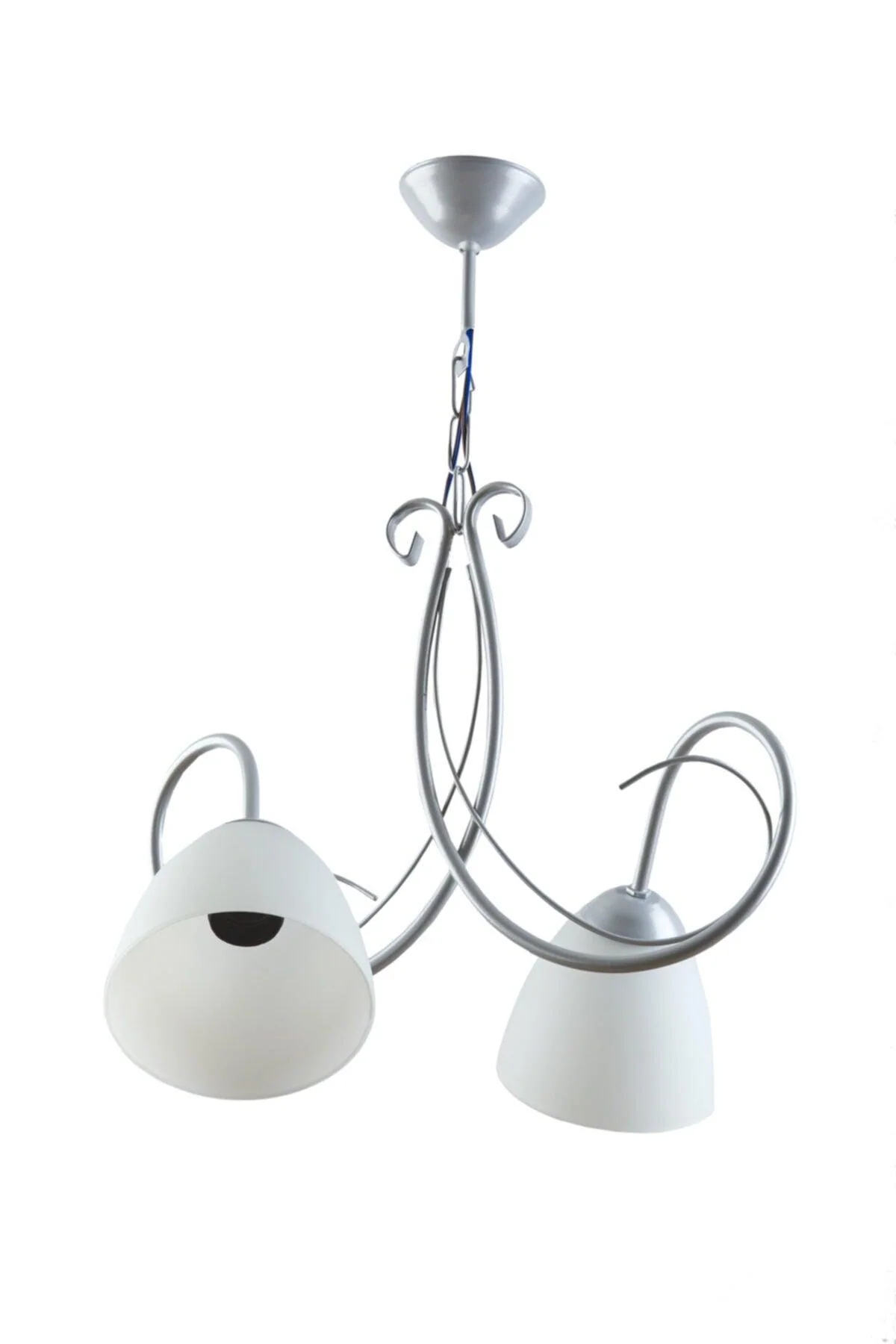 Modern Double Glass and Chrome Chandelier with E27 Sockets
