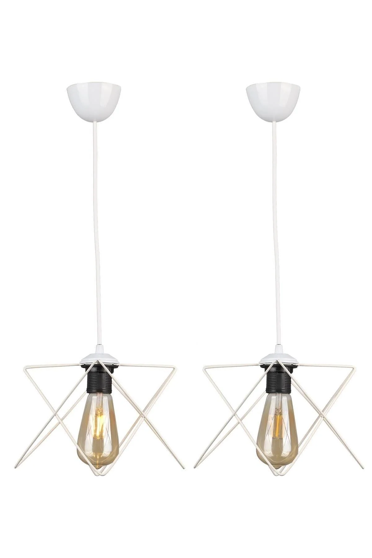 17 cm white acrylic pendant light with metal cord E27