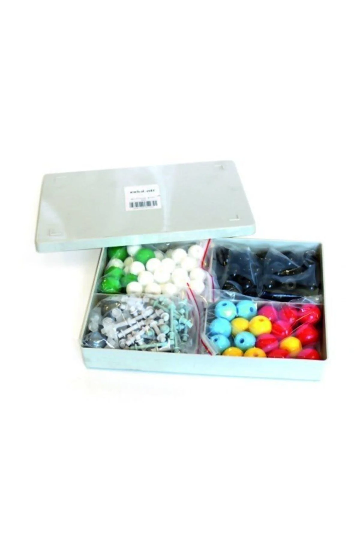 Molecular model kit with 80 plastic spheres and 30 connectors