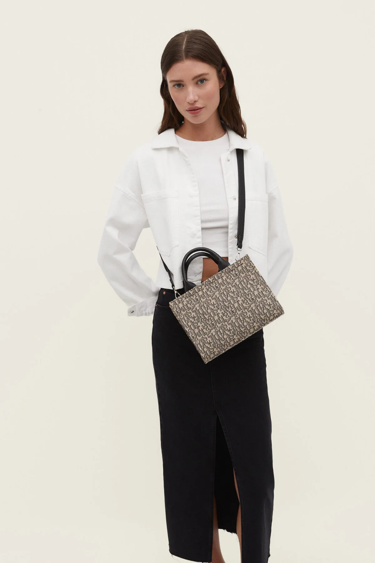Monogram Fabric Tote Bag for Everyday Use