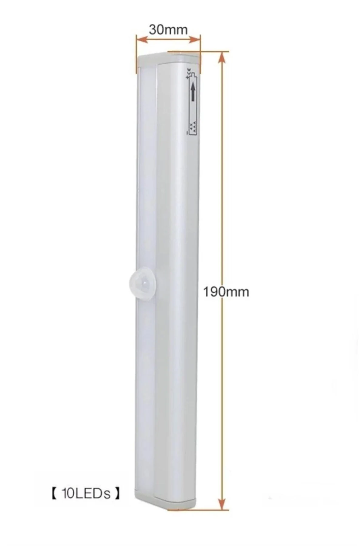Battery‑Powered Motion Sensor LED Light – White, 10‑Chip, Aluminum Housing