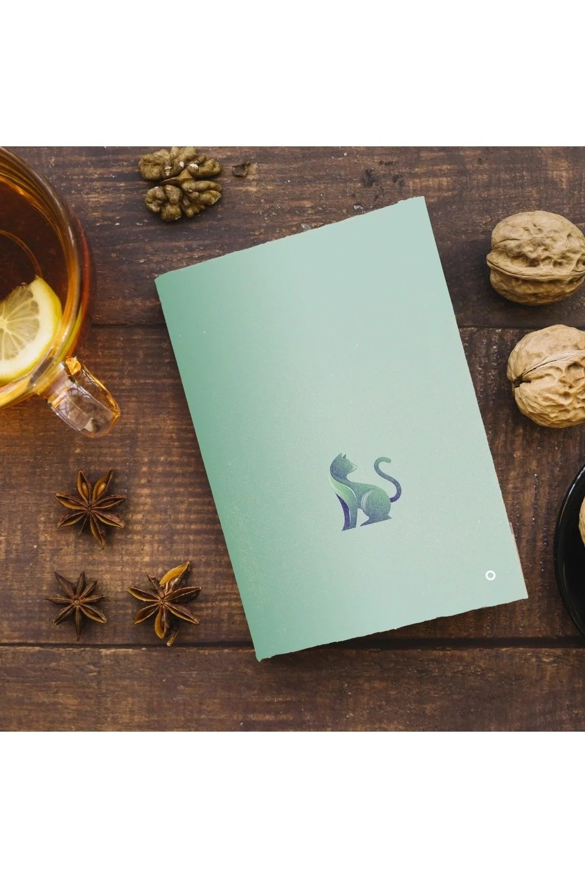 Motivation Notebook with Kitten Design – Green, 64 Pages