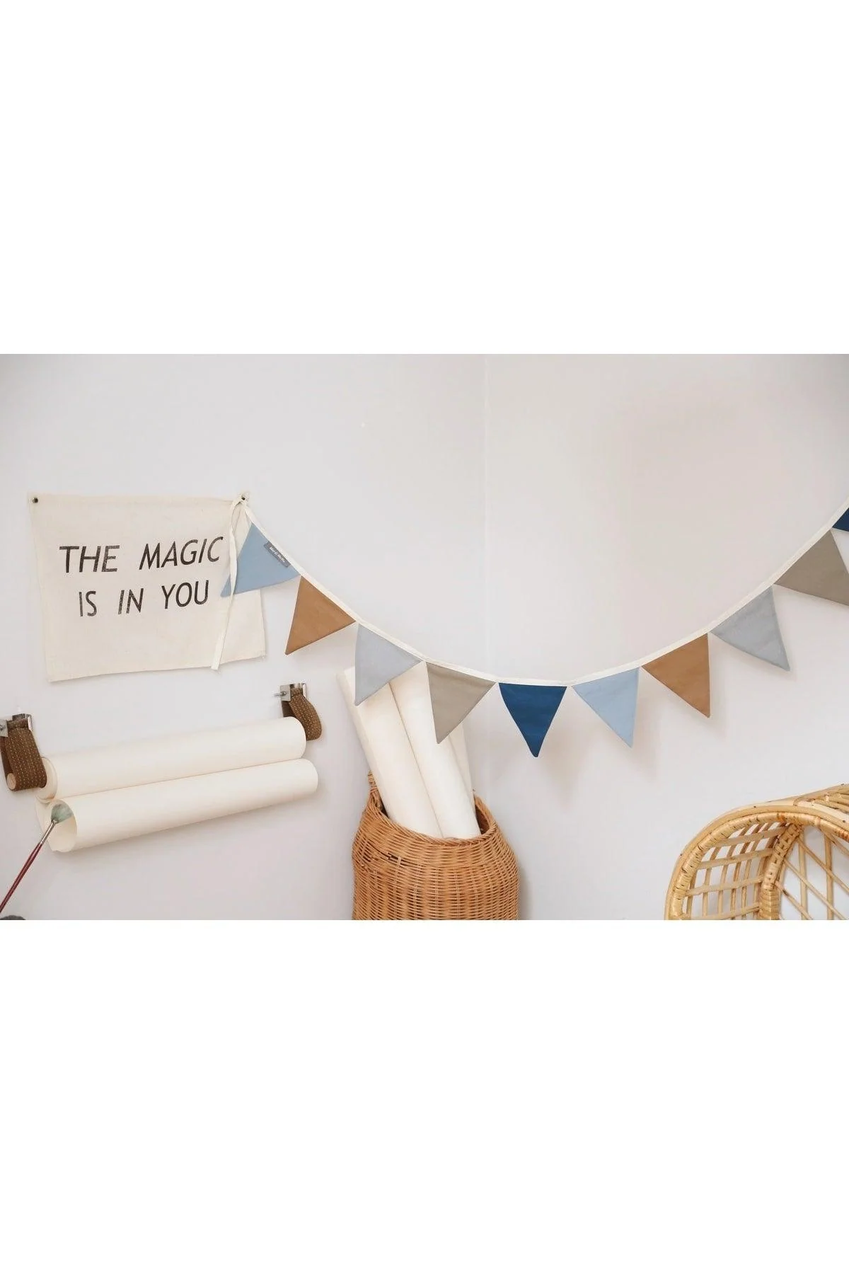 Multicolor Cotton Fabric Pennant Banner – 2 m Length, Triangular Flags