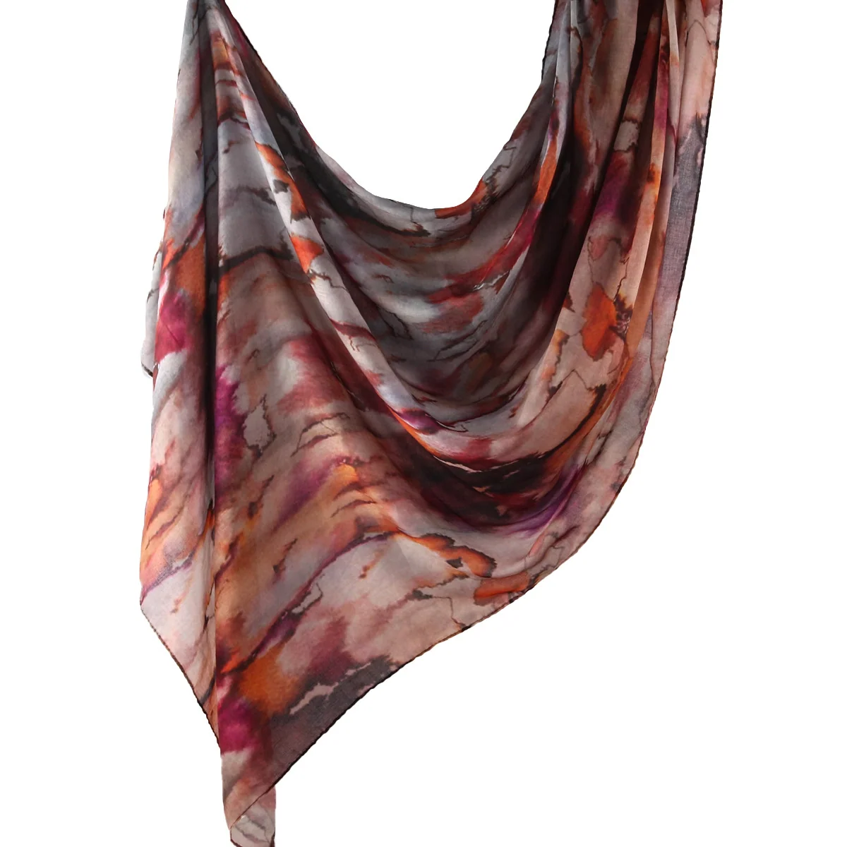 Multi-Colored Tie-Dye Cotton Scarf