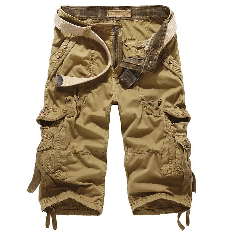 Multi-Pocket Cargo Capri Pants for Men