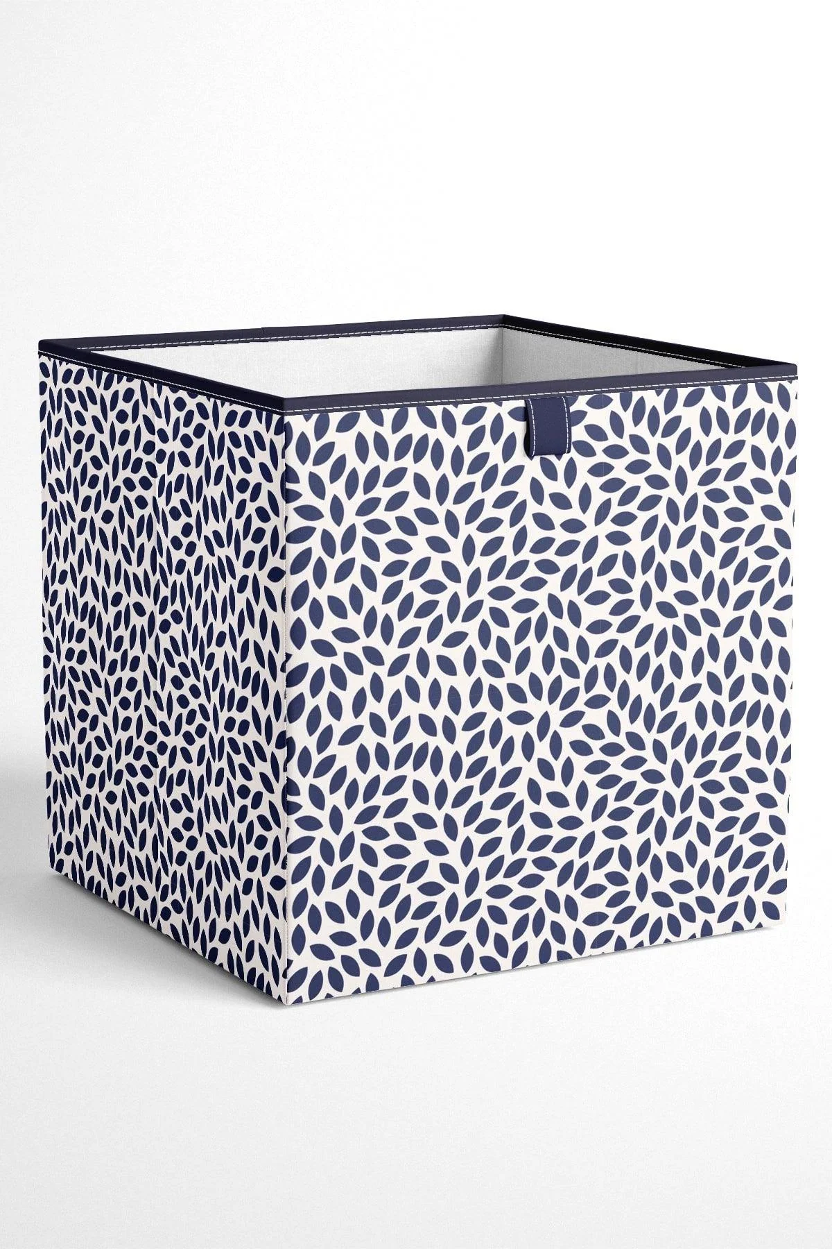 Decorative navy blue leaf storage organizer box