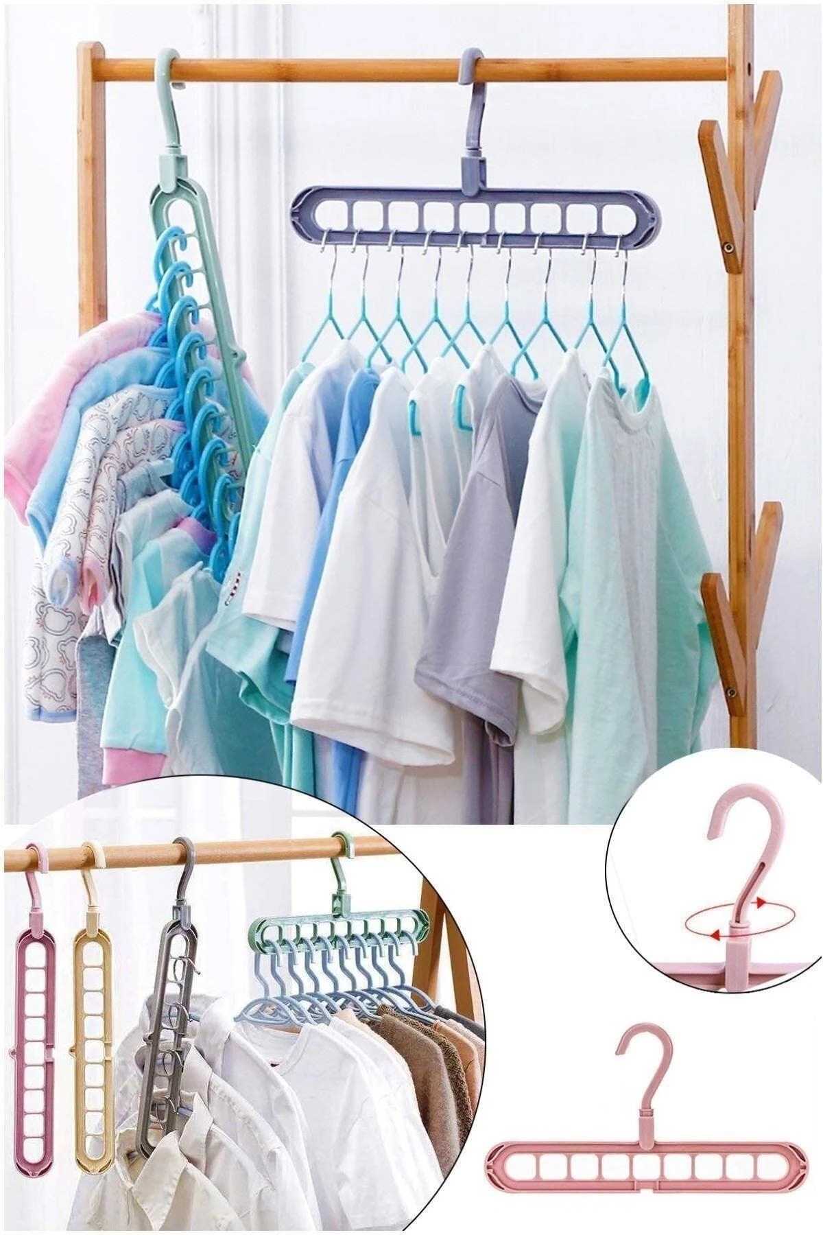 9-in-1 rotatable wardrobe organizer
