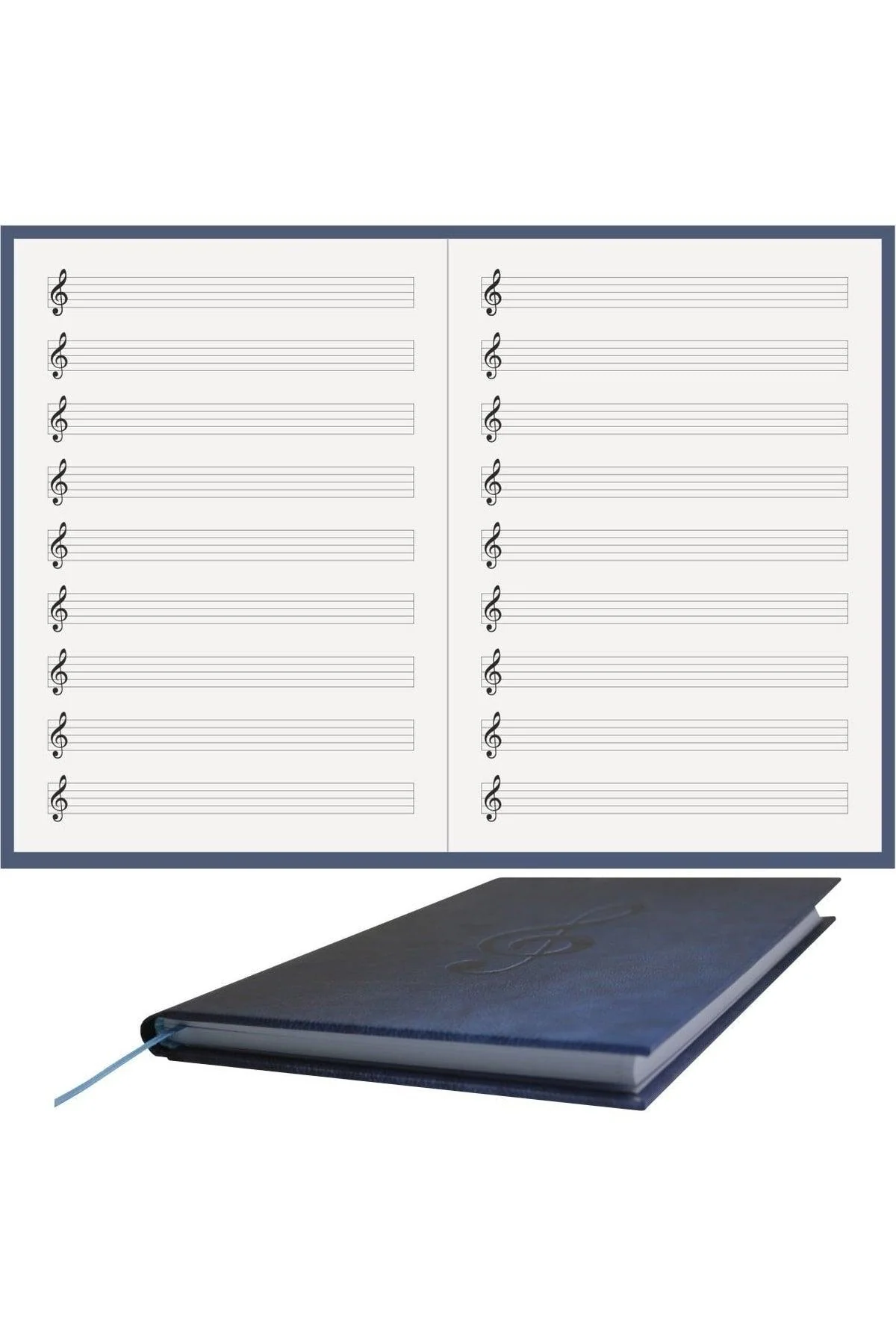 Music notebook with left-handed key for musicians and composers