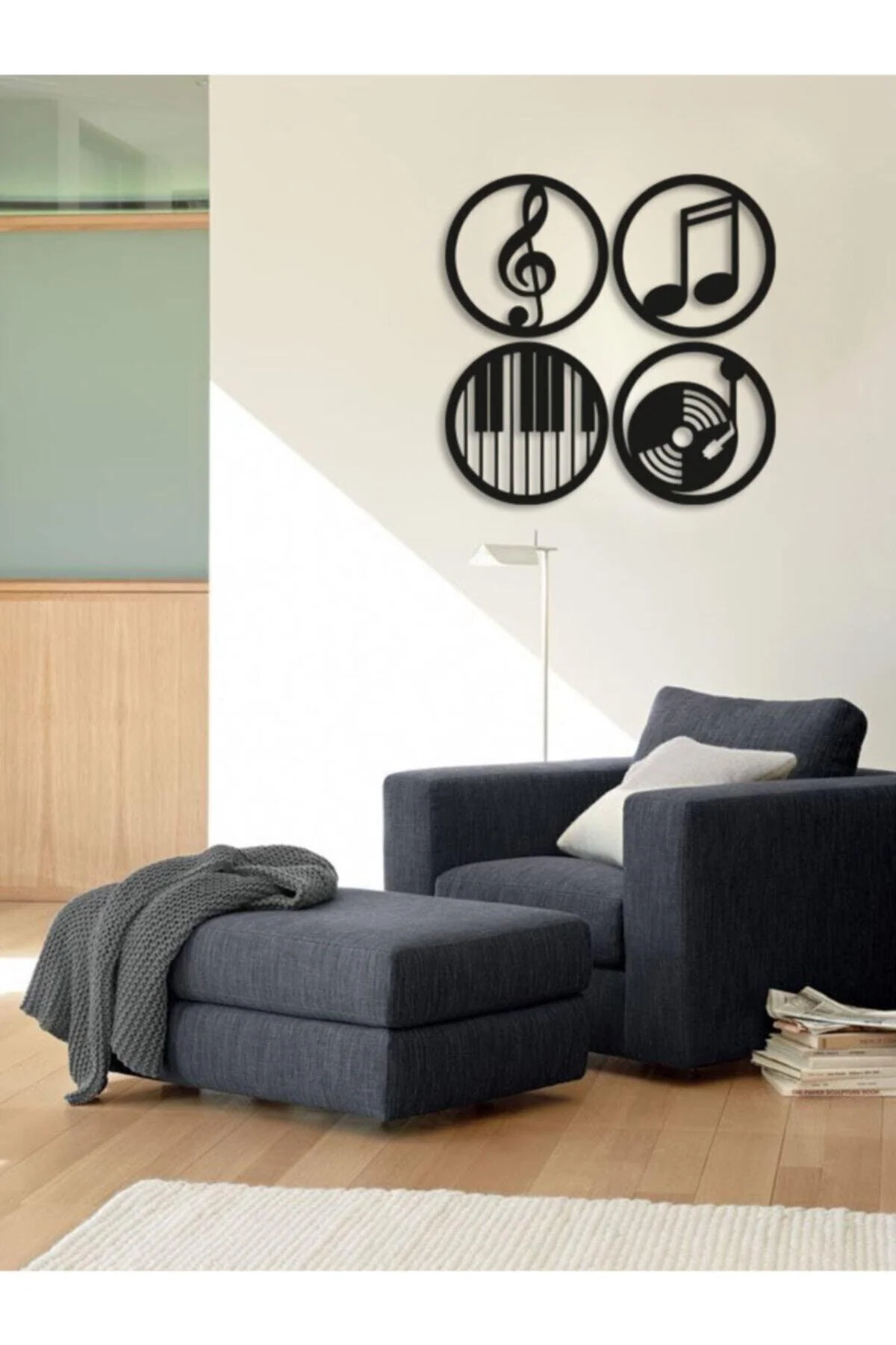 Musical Note MDF Wall Décor – 20 cm Round, 3 mm Thick