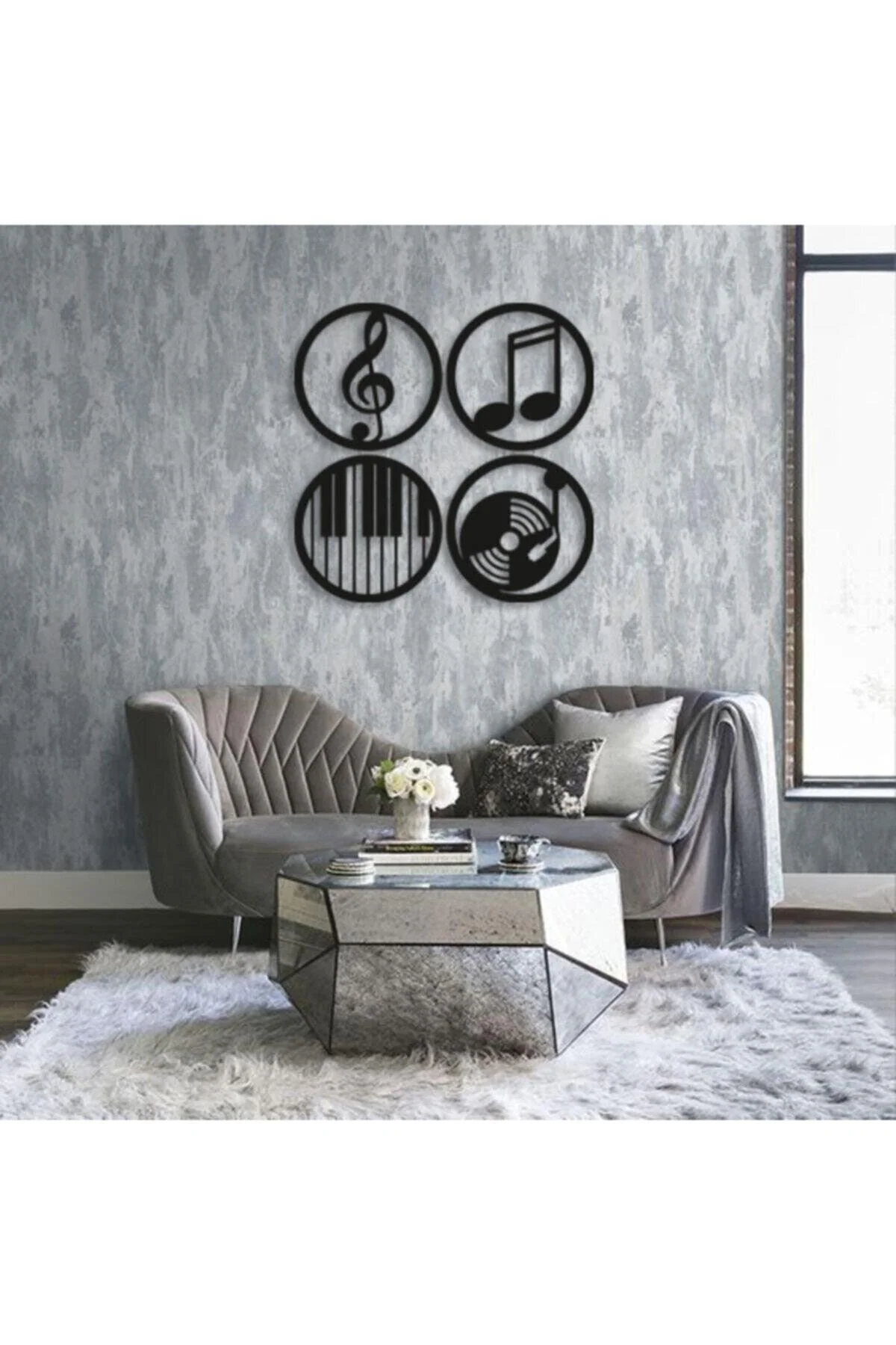 Musical Note MDF Wall Décor – 20 cm Round, 3 mm Thick