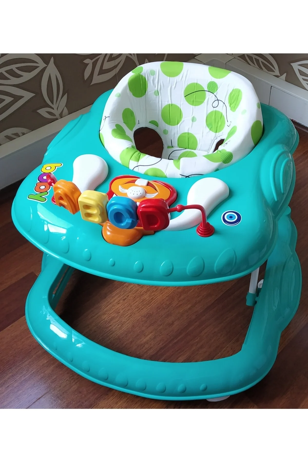 Musical baby walker with bright colors and safety-certified design