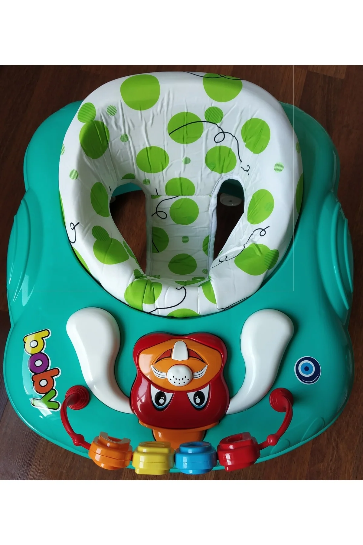 Musical baby walker with bright colors and safety-certified design