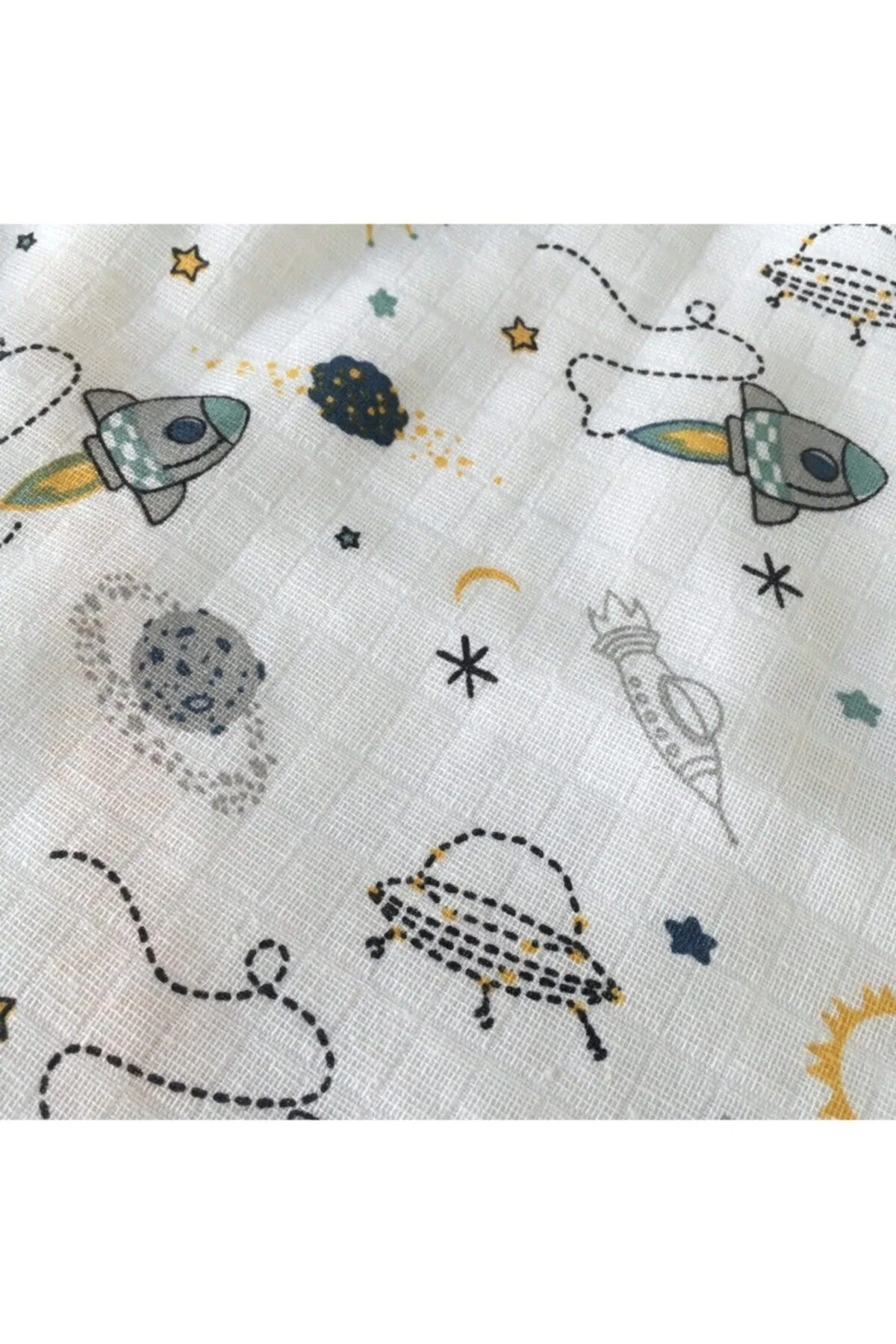 Breathable organic cotton muslin baby blanket 75x100 cm