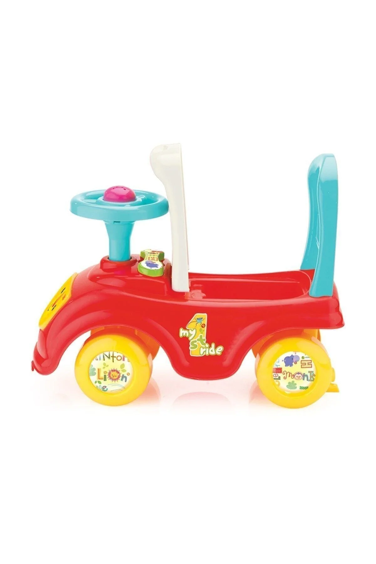 Durable plastic toy car for toddlers with safe design