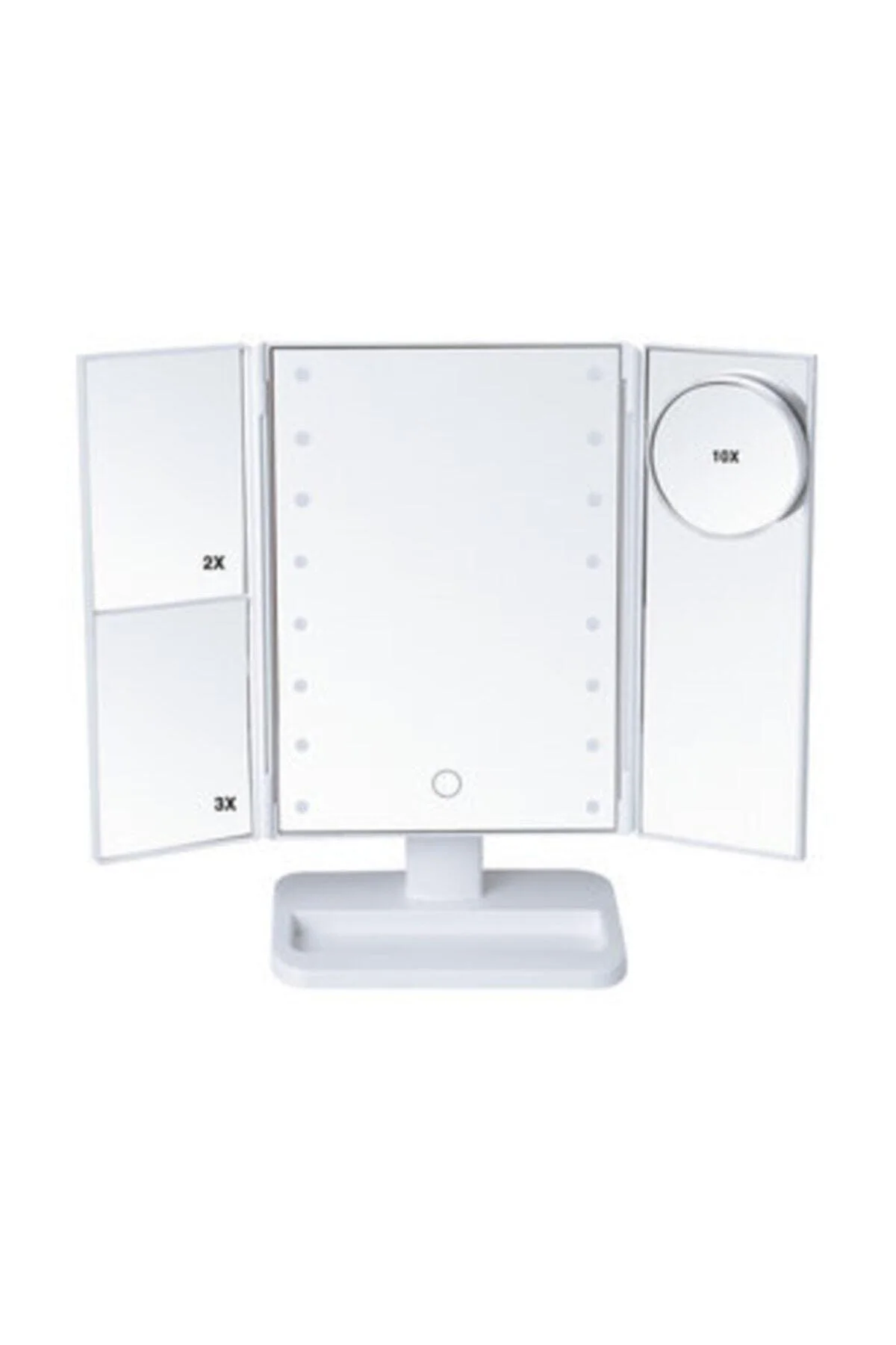5-Section Folding LED Makeup Mirror with Magnifying Panels