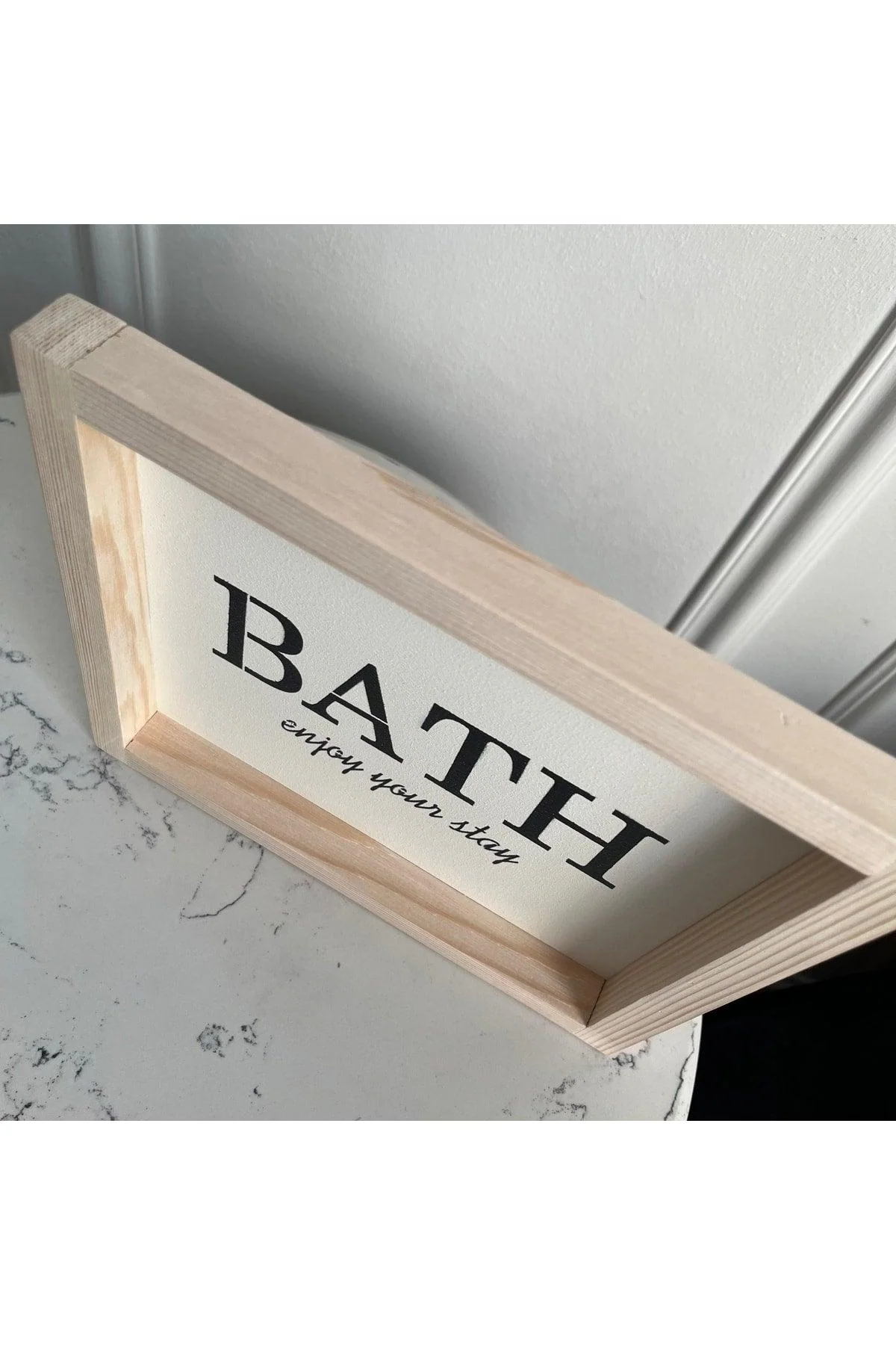 Natural Spruce Bathroom Shelf with Wall Mount in Natural Wood