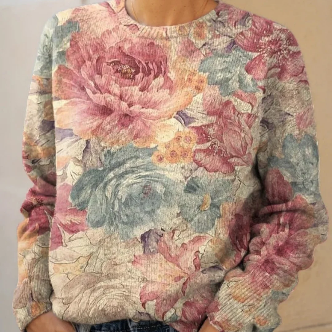 New 3d Digital Printed Pattern Sweater