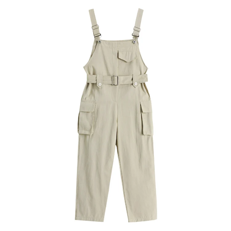 Nine points Korean apricot overalls