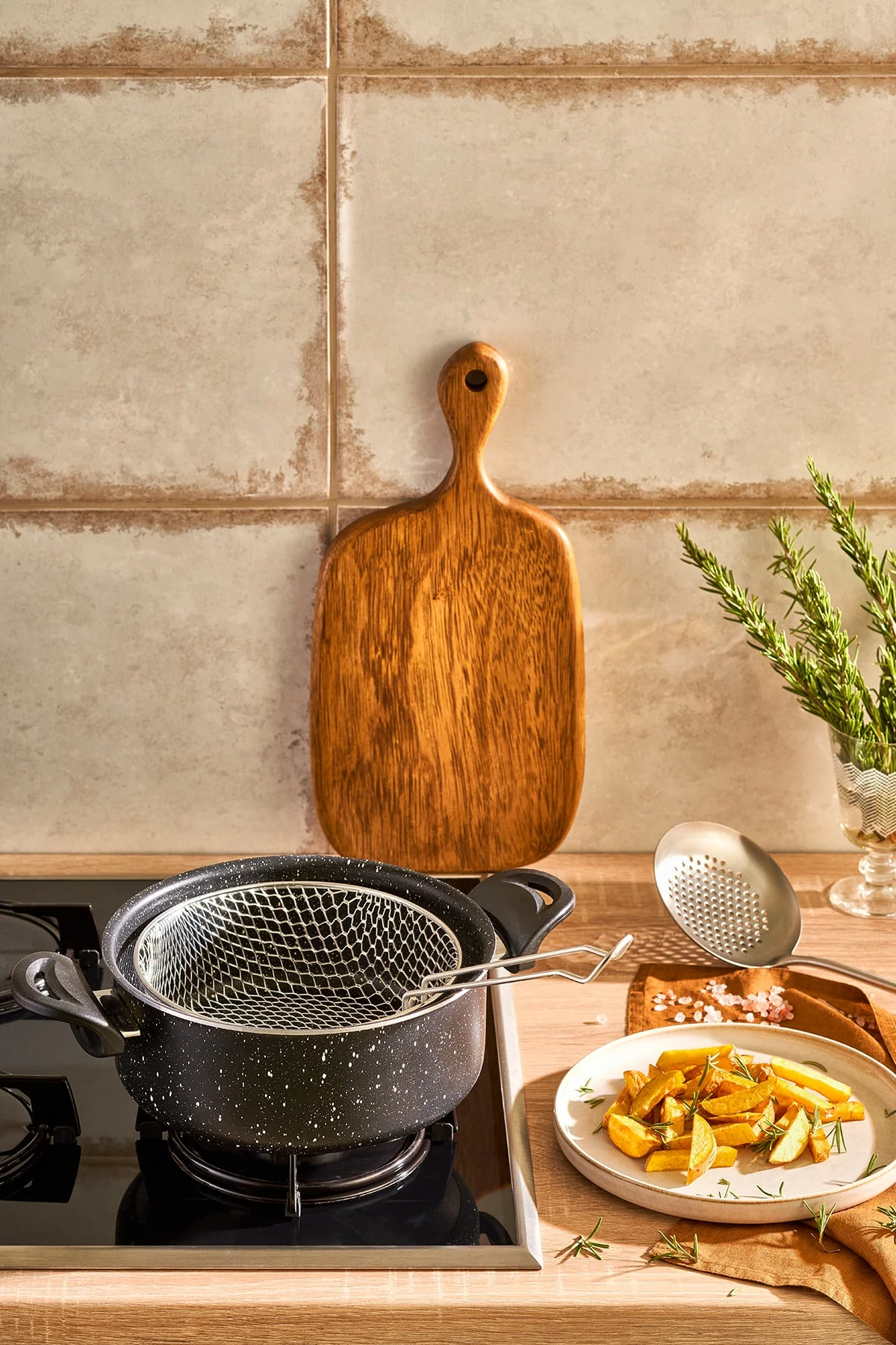 22cm granite-coated nonstick frying pan