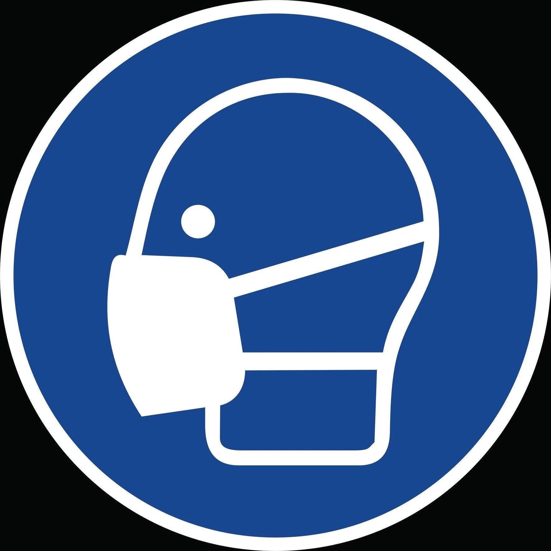 Clear self-adhesive wall sign for mandatory mask use