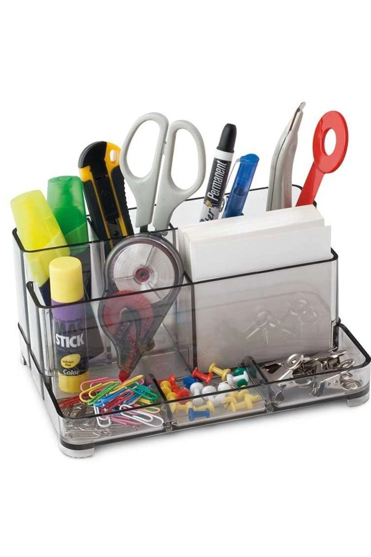 Desktop organizer set with pen holder and compartments for stationery